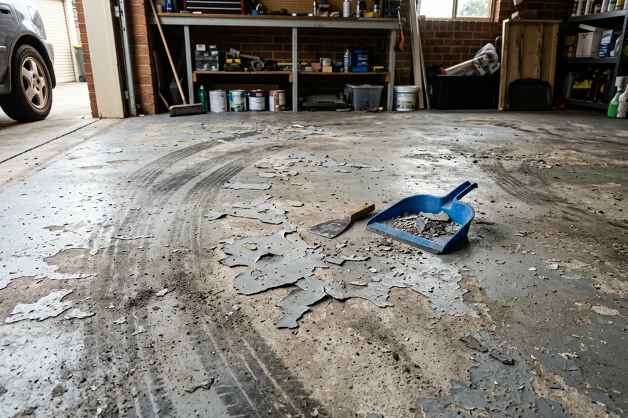 Before: Garage Floors transformation