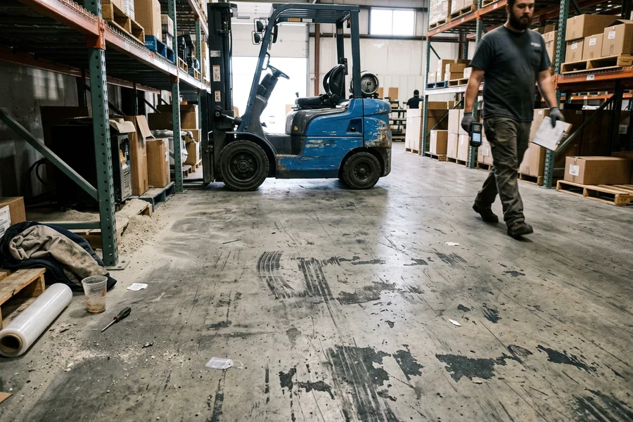 Before: Polished Concrete transformation